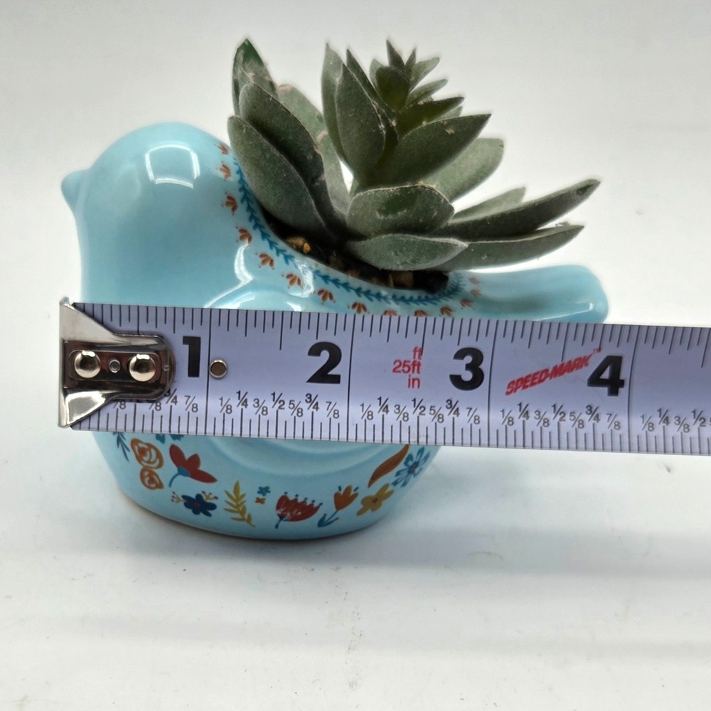Ceramic HP Blue Bird Succulent Herb Planter Window Sill Kitchy Cottagecore - Picture 6 of 7